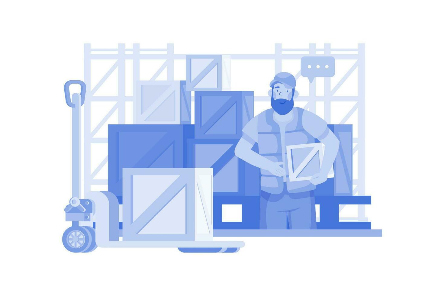 Man Going To Deliver A Package vector