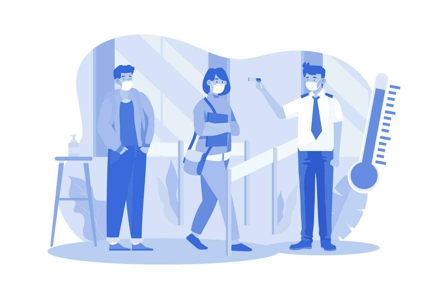 School Security Temperature Check vector