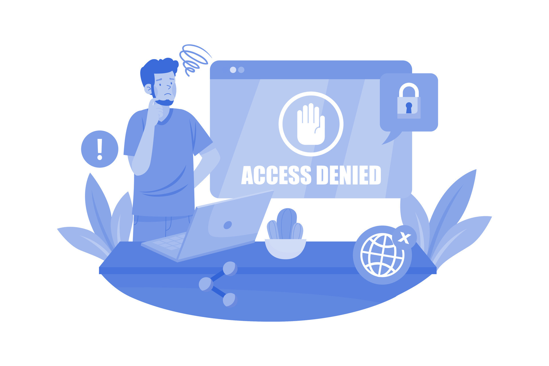 Access Denied Illustration concept on a white background 34105580
