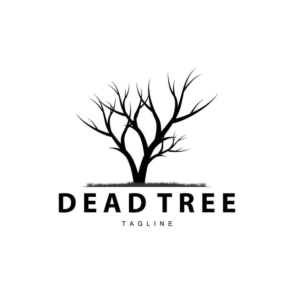 Drought Logo, Dry Tree Logo Design with Simple, Minimalist and Modern Vector Line Style