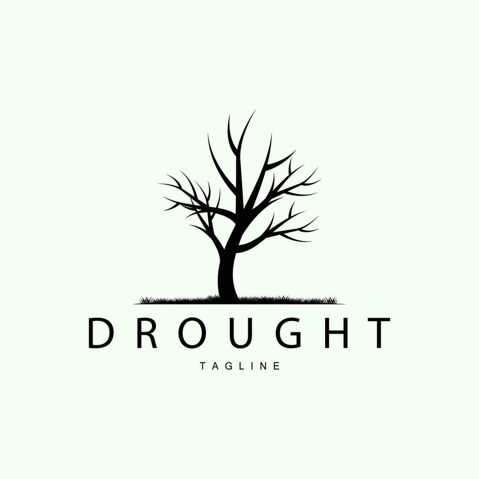 Drought Logo, Dry Tree Logo Design with Simple, Minimalist and Modern Vector Line Style