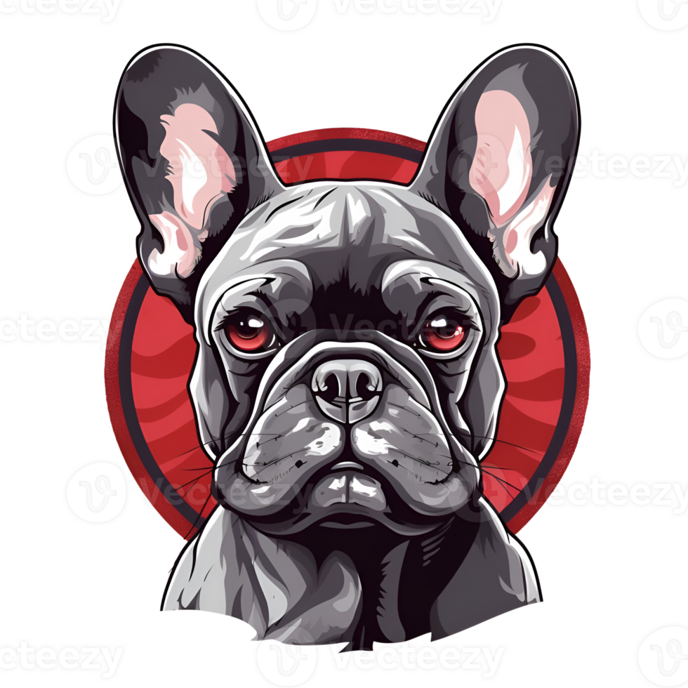 French Bulldog Dog Puppy Painting Drawing Cartoon Style Logo Illustration No Background Perfect for Print on Demand Merchandise AI Generative png