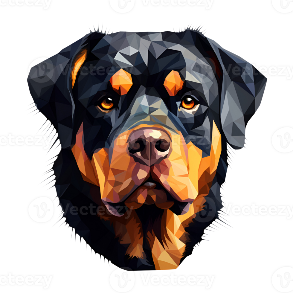 Rottweiler Cartoon Style Logo Artistic Style Painting Drawing Illustration No Background Perfect for Print on Demand Merchandise AI Generative png