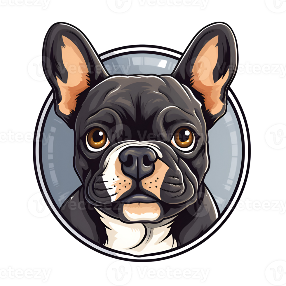 French Bulldog Dog Puppy Painting Drawing Cartoon Style Logo Illustration No Background Perfect for Print on Demand Merchandise AI Generative png