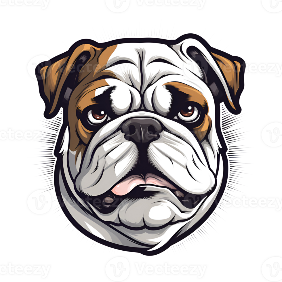 Bulldog Artistic Style Painting Drawing Artwork Dog Puppy No Background Perfect for Print on Demand Merchandise AI Generative png