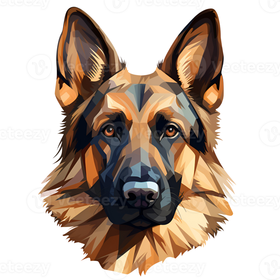 German Shepherd Dog Puppy Artistic Style Painting Drawing Cartoon Style Illustration No Background Perfect for Print on Demand Merchandise AI Generative png