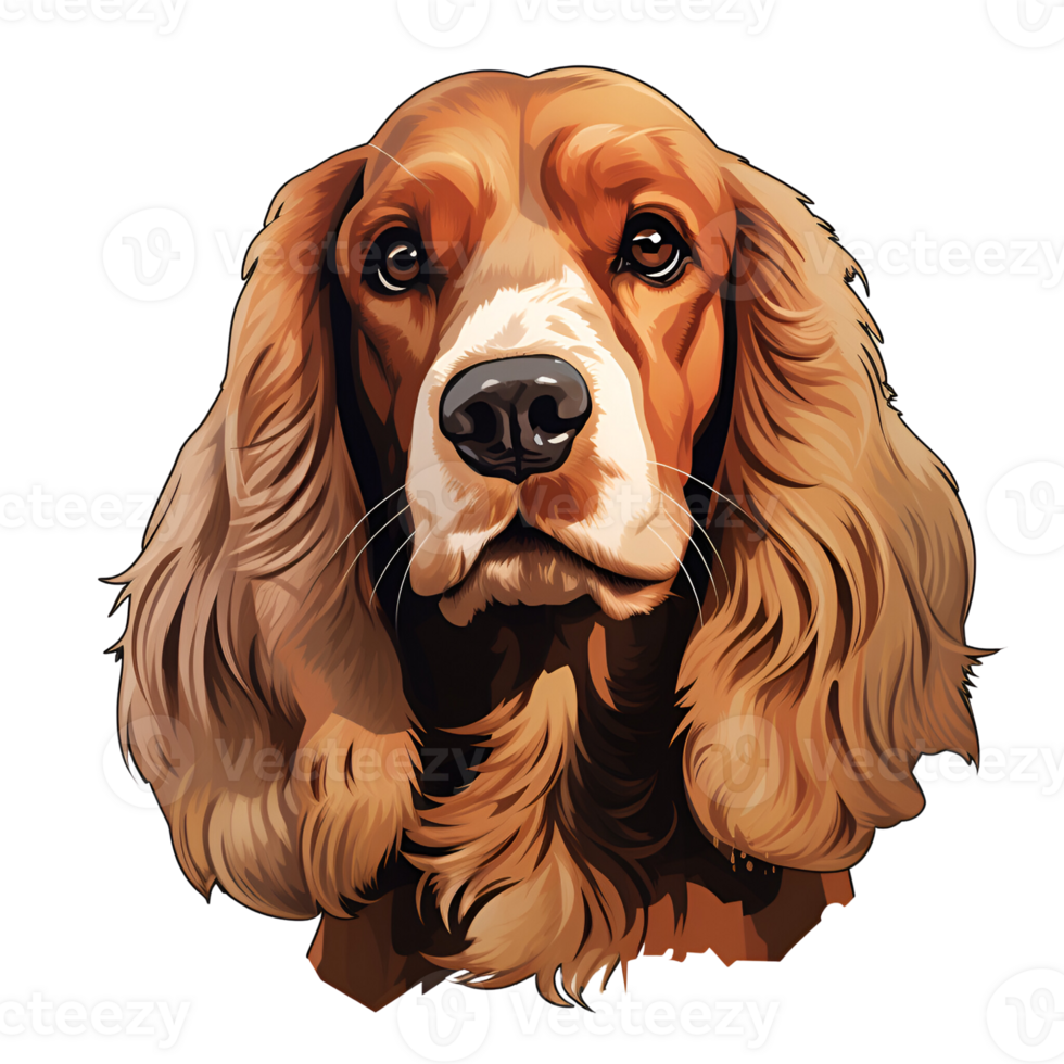 Anglais springer épagneul chien chiot artistique style La peinture dessin dessin animé style illustration non Contexte parfait pour impression sur demande marchandise ai génératif png