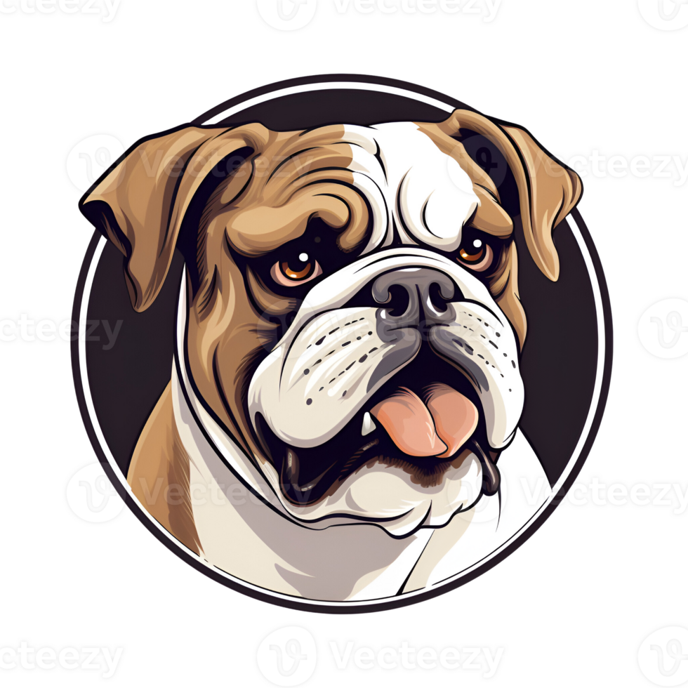 Bulldog Artistic Style Painting Drawing Artwork Dog Puppy No Background Perfect for Print on Demand Merchandise AI Generative png