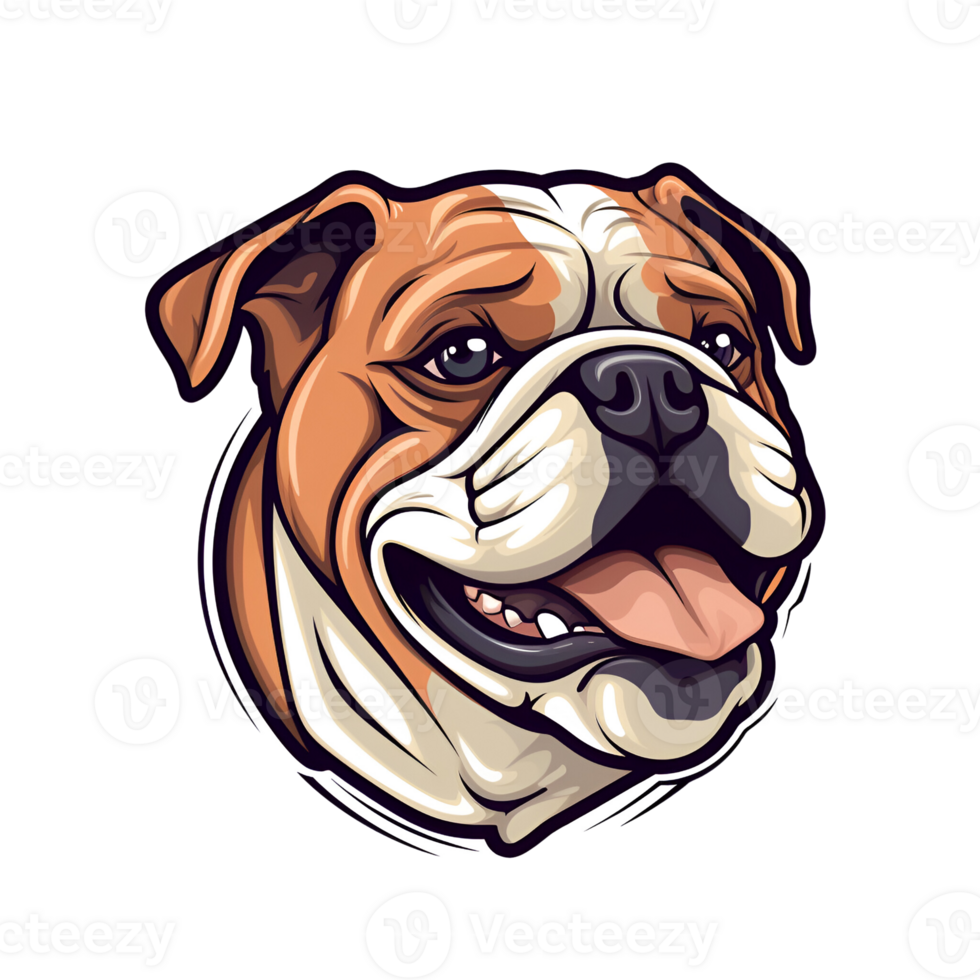 Bulldog Artistic Style Painting Drawing Artwork Dog Puppy No Background Perfect for Print on Demand Merchandise AI Generative png