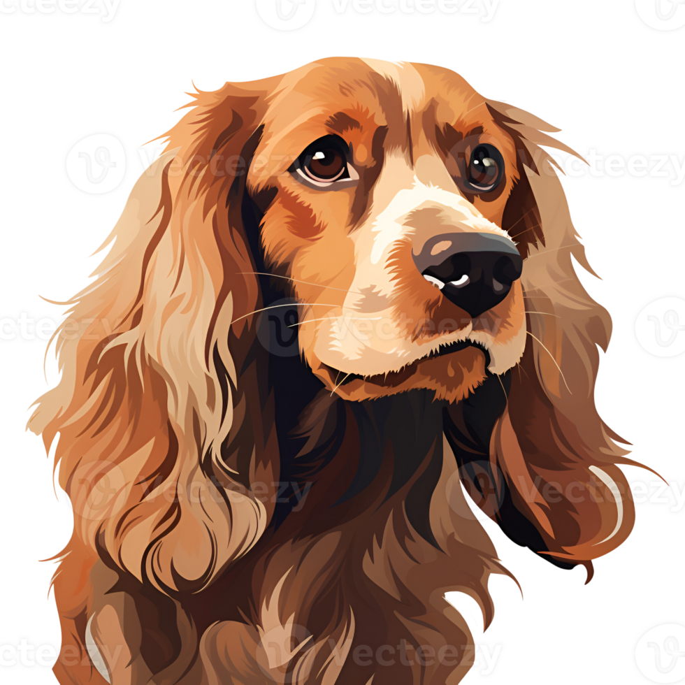 English Springer Spaniel Dog Puppy Artistic Style Painting Drawing Cartoon Style Illustration No Background Perfect for Print On Demand Merchandise AI Generative png