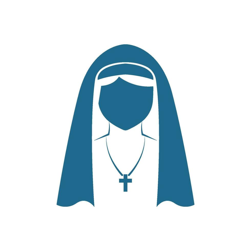 Nun icon logo design vector