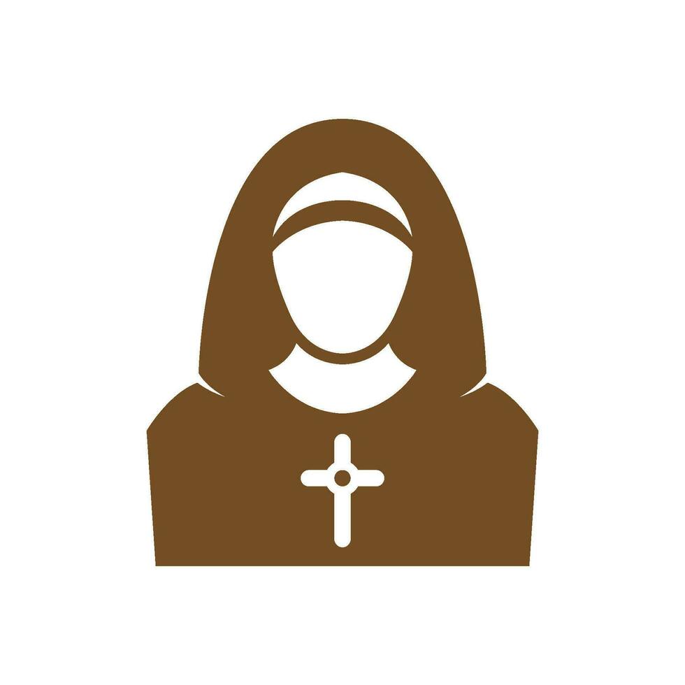 Nun icon logo design vector