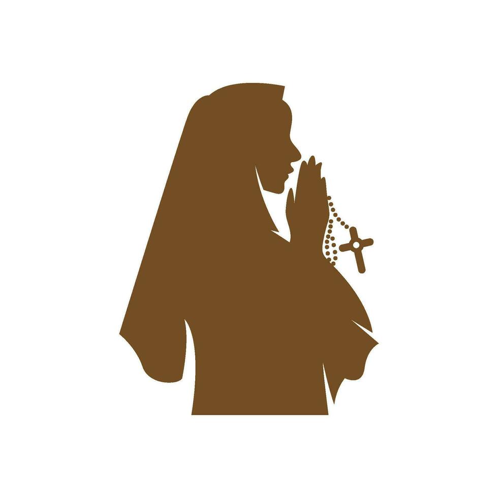 Nun icon logo design vector