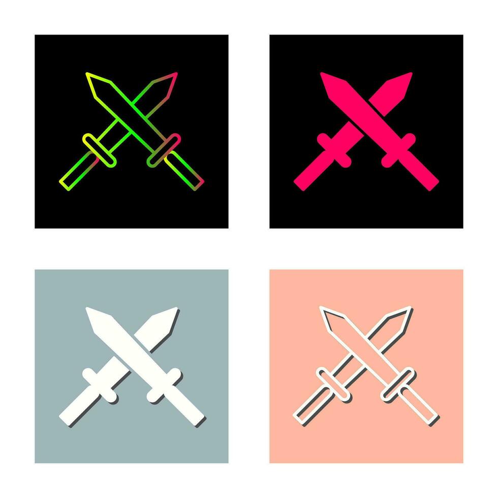 Unique Two Swords Vector Icon