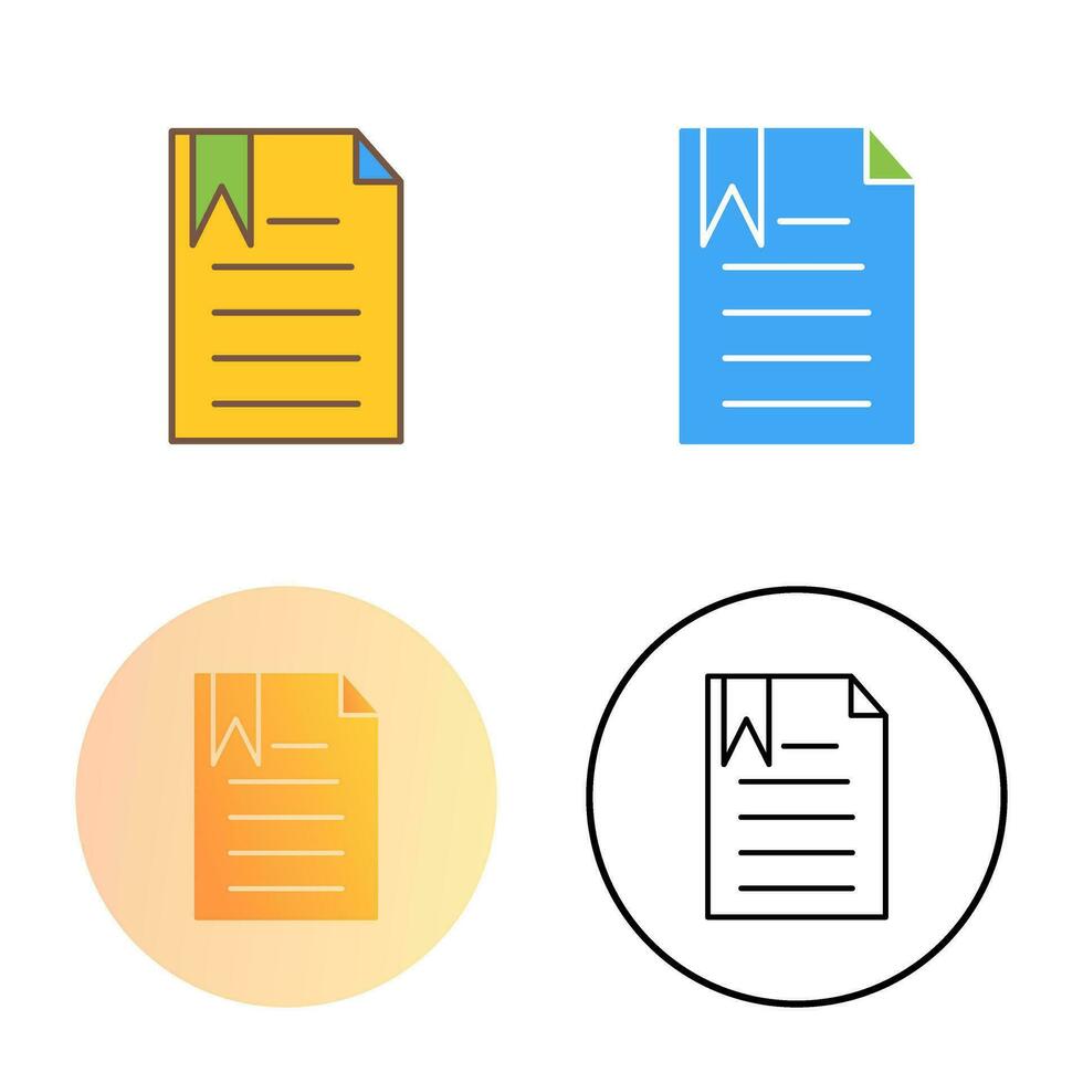 icono de vector de documento marcado único