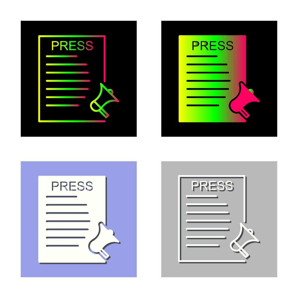 Unique Press Releases Vector Icon