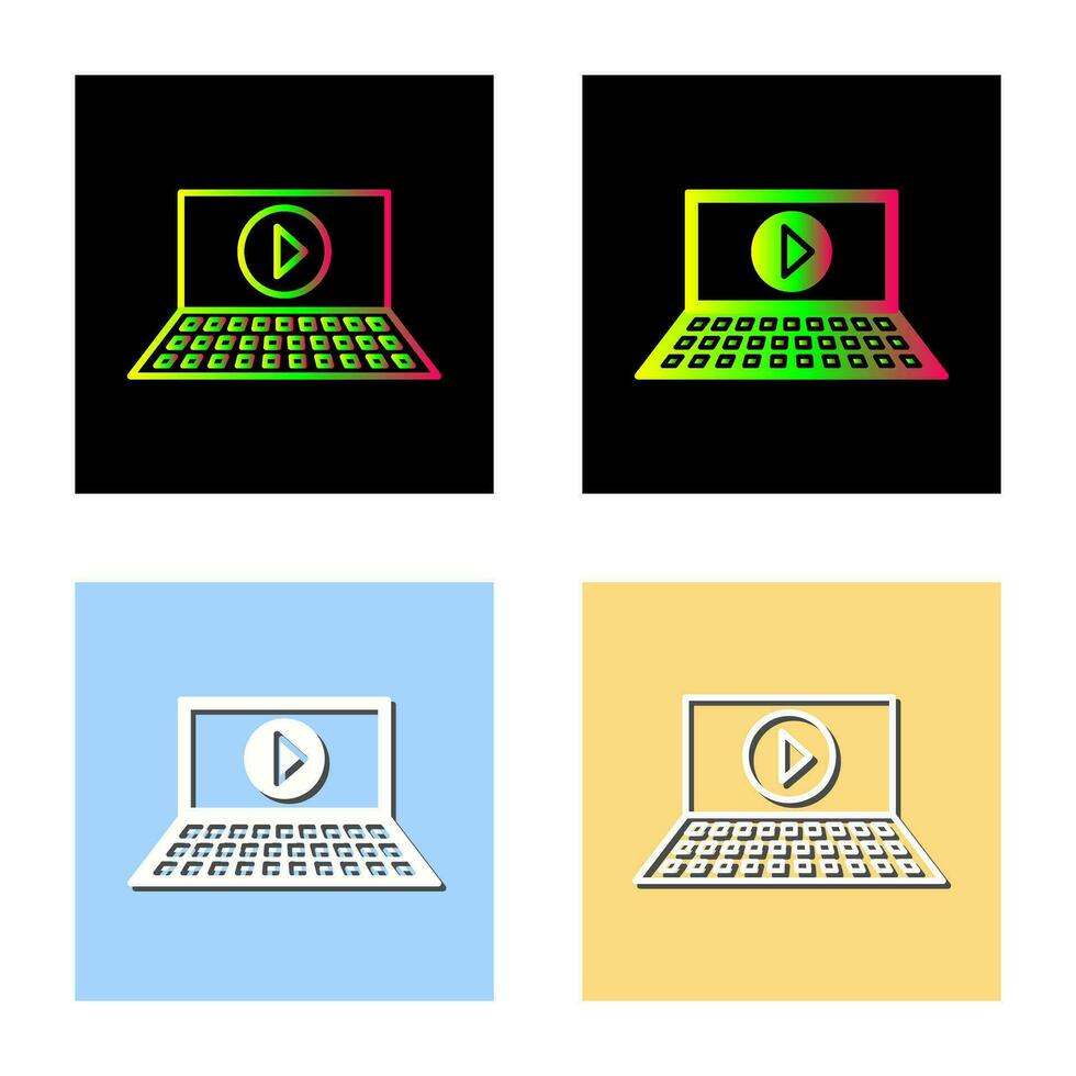 Unique Play Video Vector Icon
