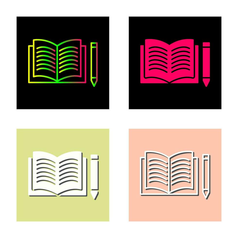 Unique Pencil and Book Vector Icon