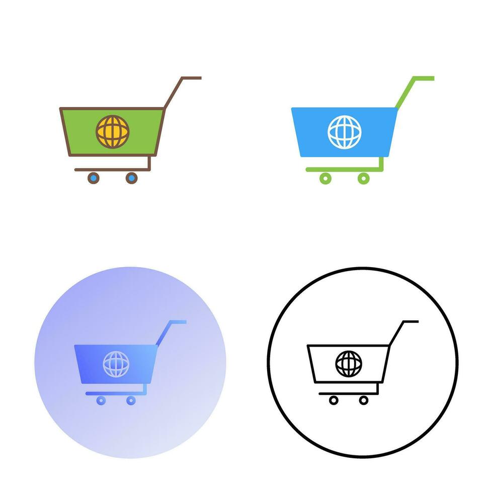 Unique Global Shopping Vector Icon