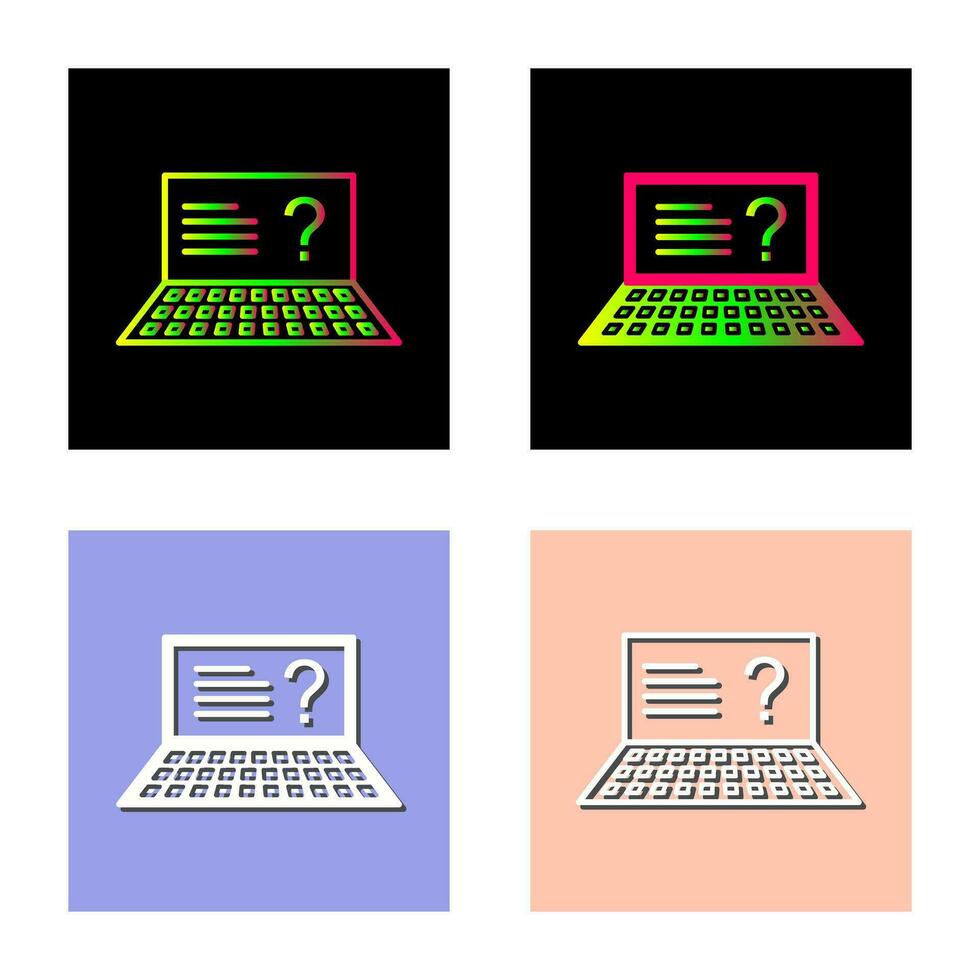 Unique Online Exam Vector Icon