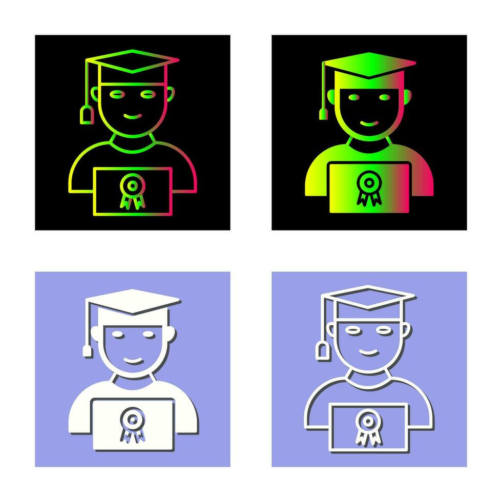 Unique Student Holding Degree Vector Icon