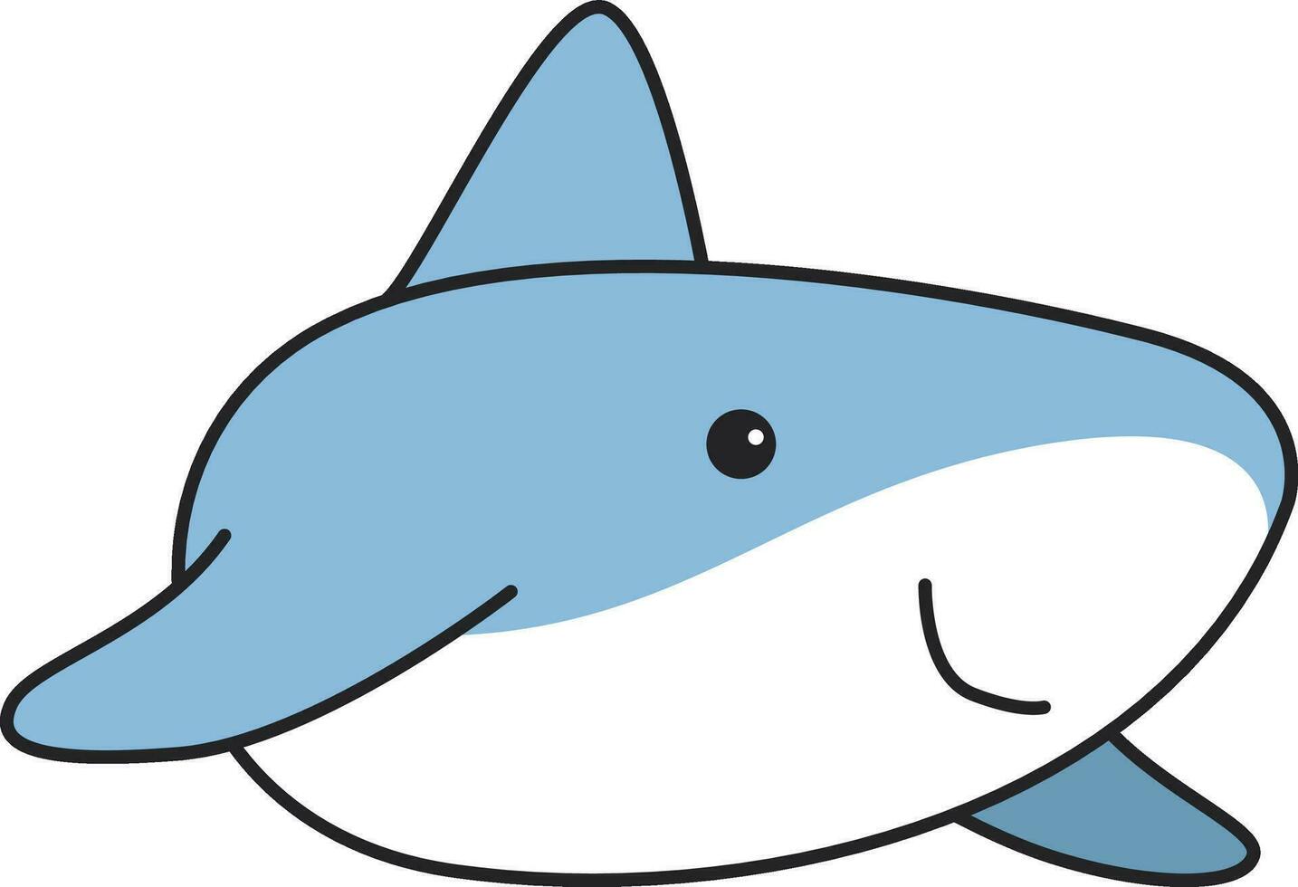 linda tiburón icono en el blanco antecedentes. vector ilustración en plano estilo.
