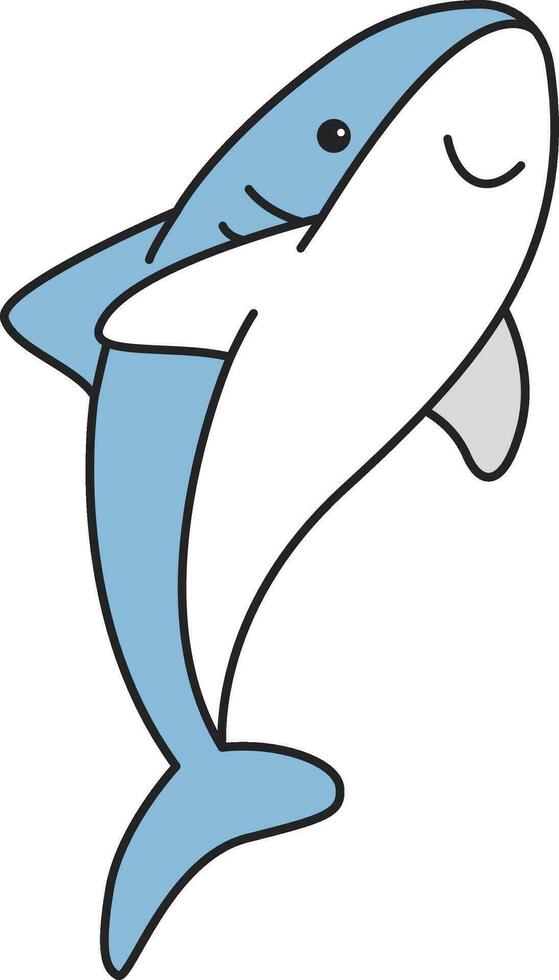 Shark flat icon on white background. Vector illustration, EPS 10.