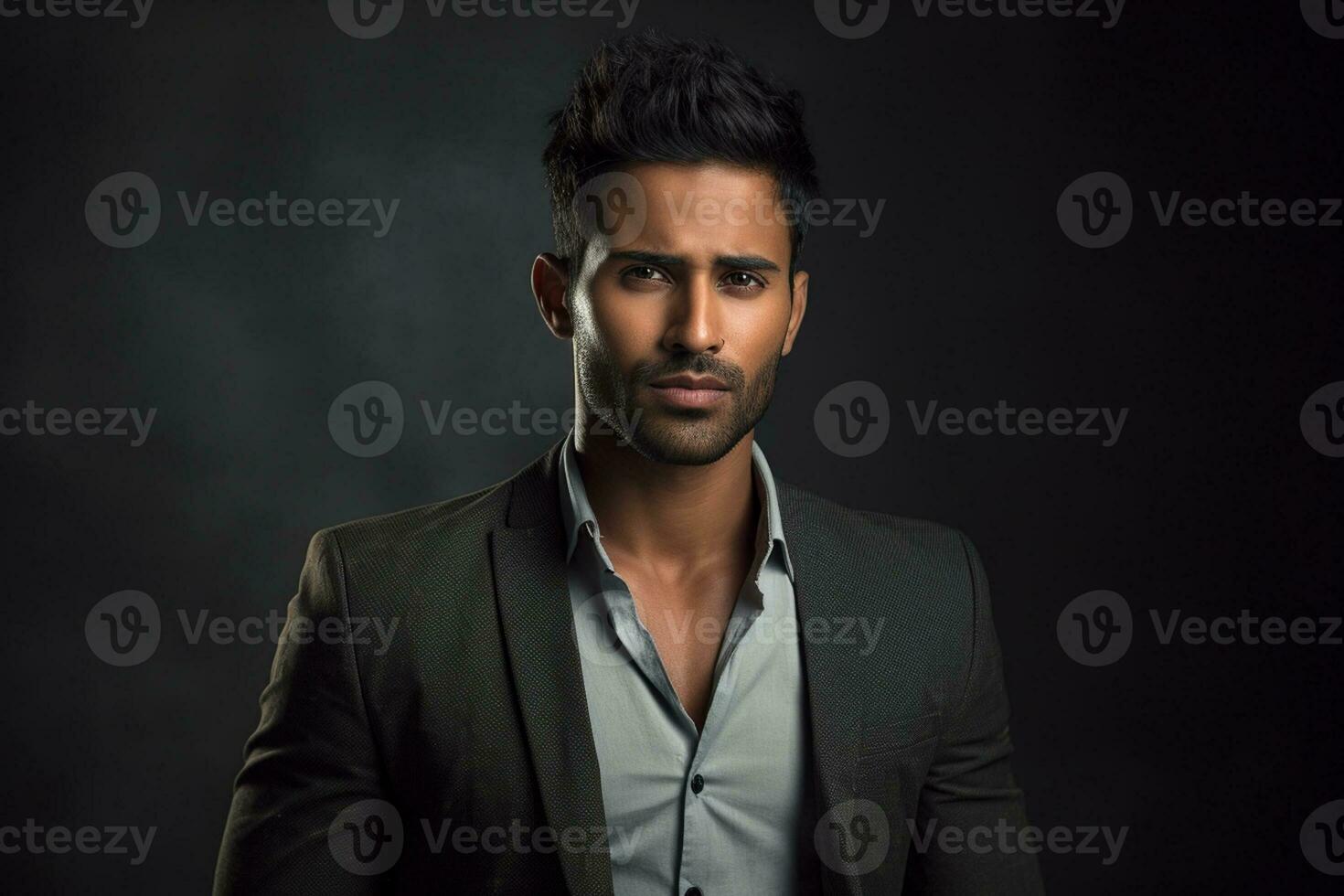 handsome indian nationality man model portraits looking at camera photo