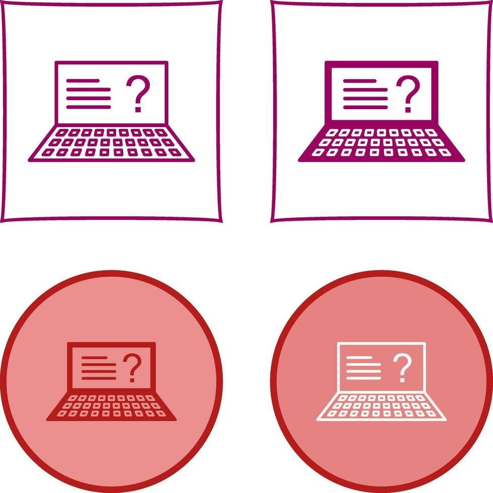 Unique Online Exam Vector Icon