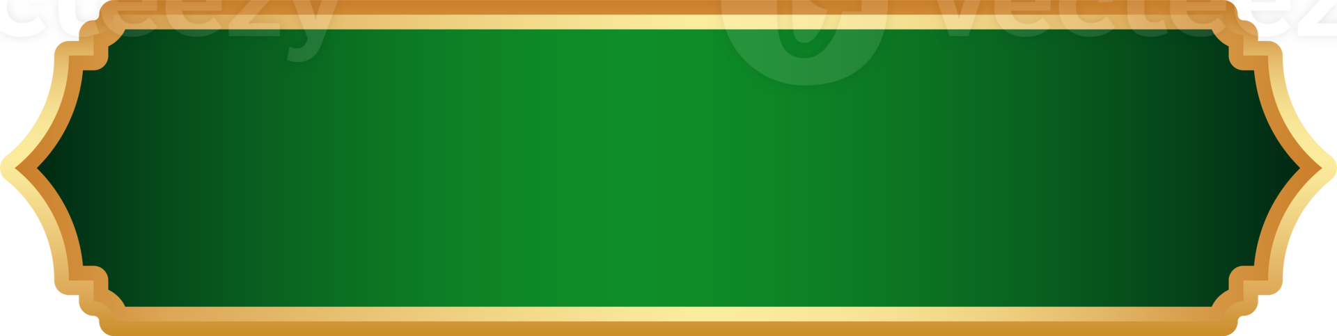 Islamic Ramadan golden frame. Arabic design with Turkish ornament and green background. Arabesque ribbon sticker for tag banner and sale flyer. png