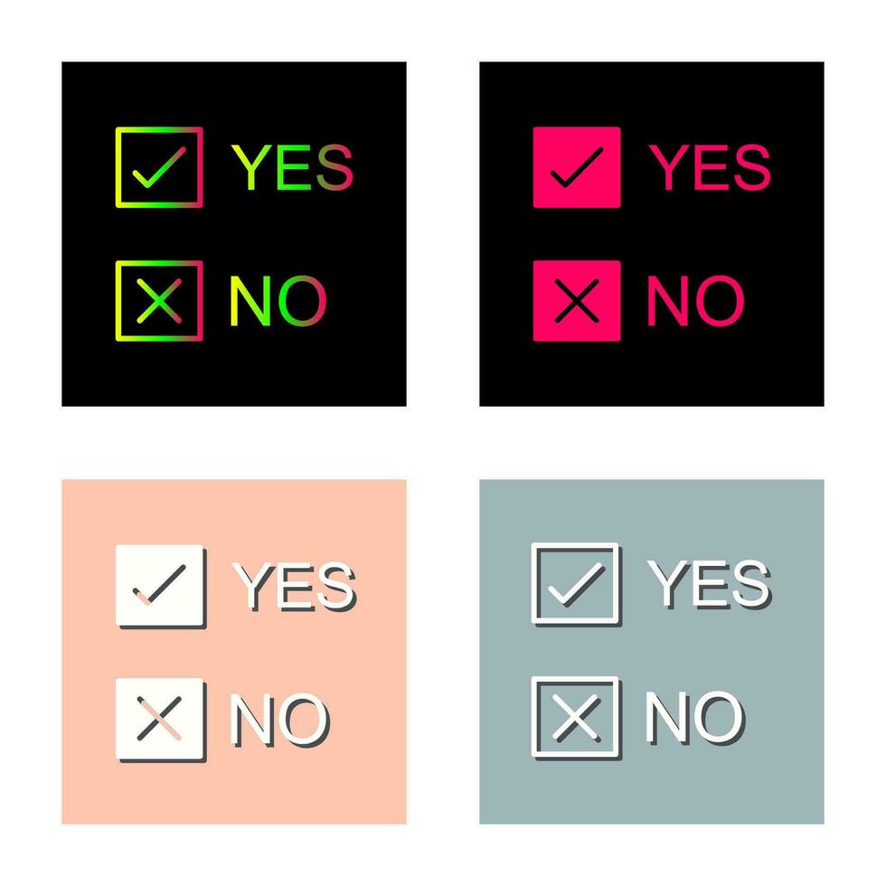 Yes No Option Vector Icon