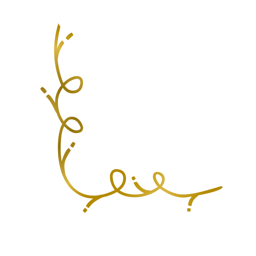Gold line corner png