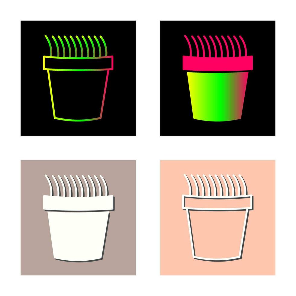 Grass Pot Vector Icon