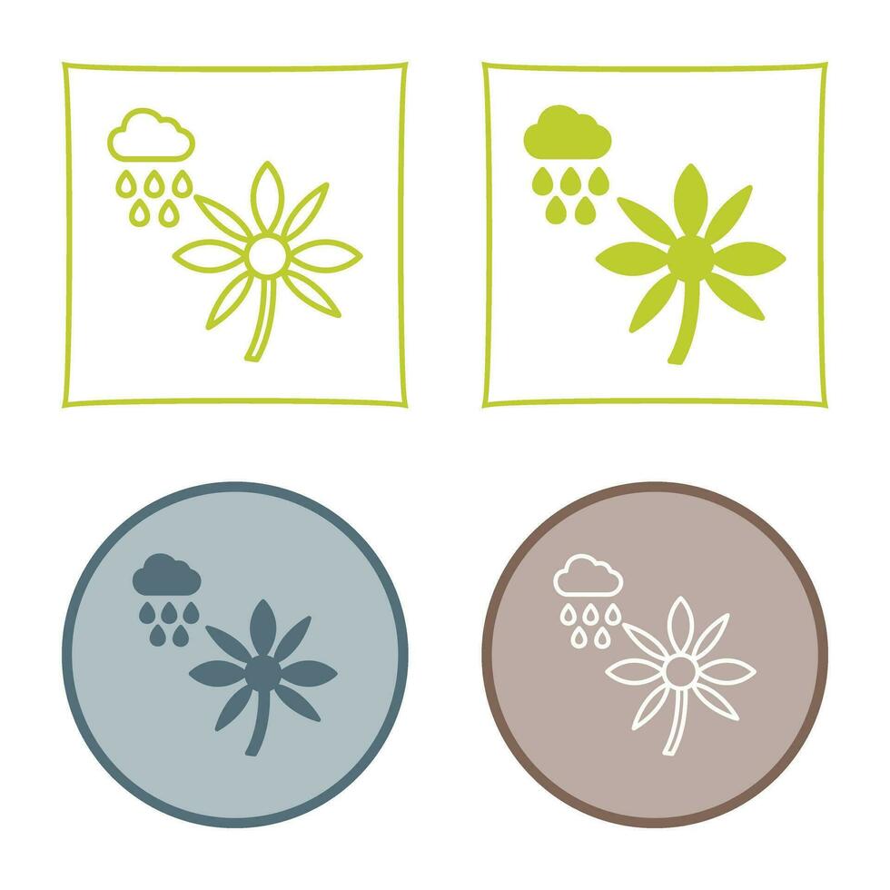 Flower with rain Vector Icon