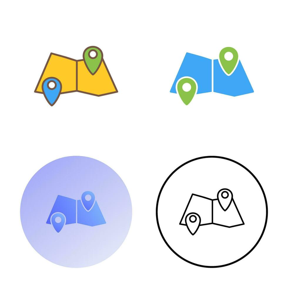 icono de vector de mapa plegado