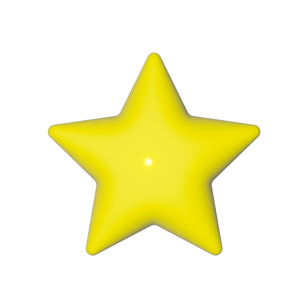 3d render do colorida Estrela em isolado fundo png