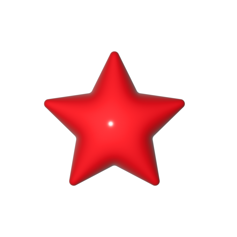 3d render do colorida Estrela em isolado fundo png