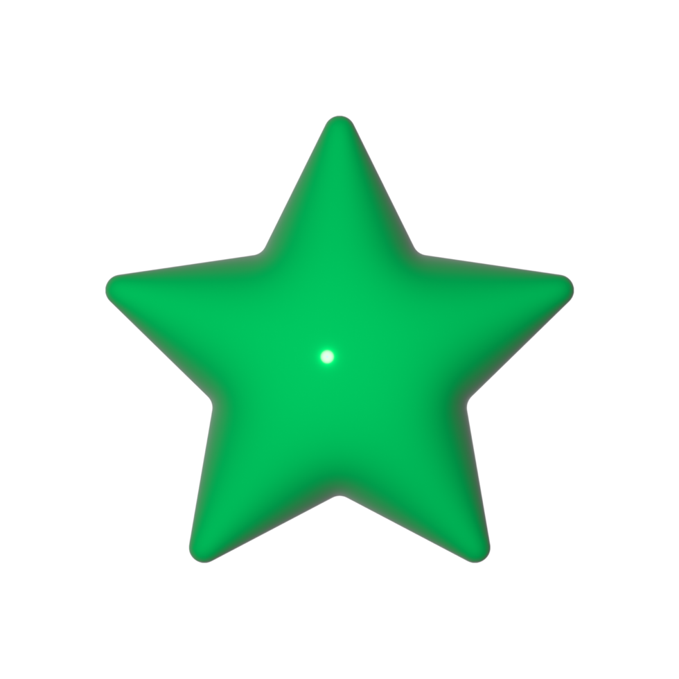 3d render of colorful star on isolated background png