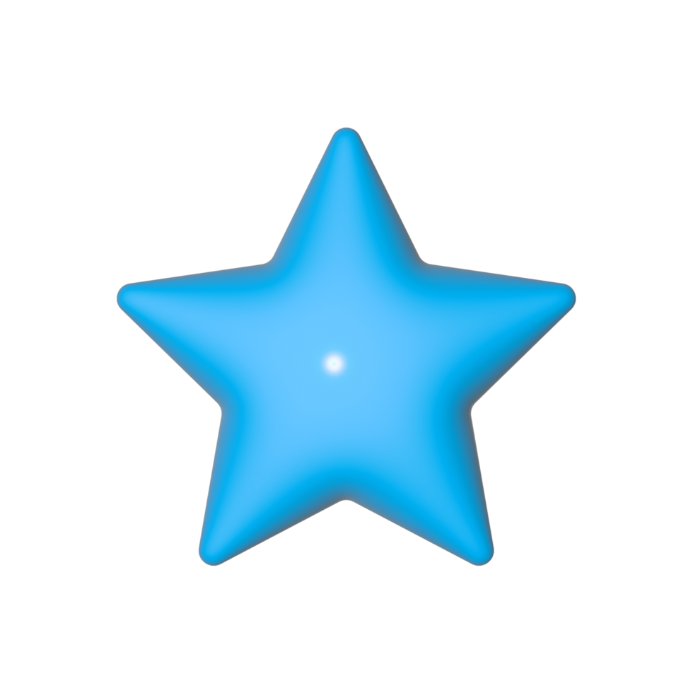 3d render do colorida Estrela em isolado fundo png