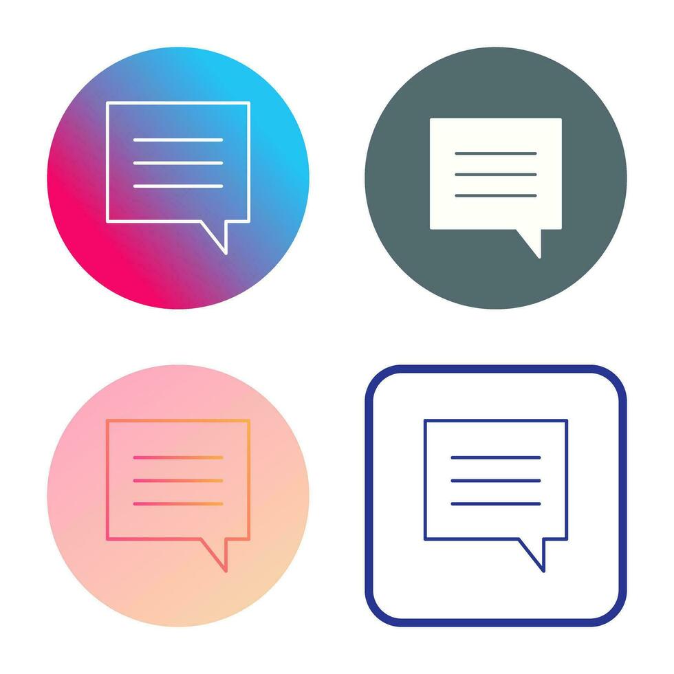 Unique Single Chat Bubble Vector Icon