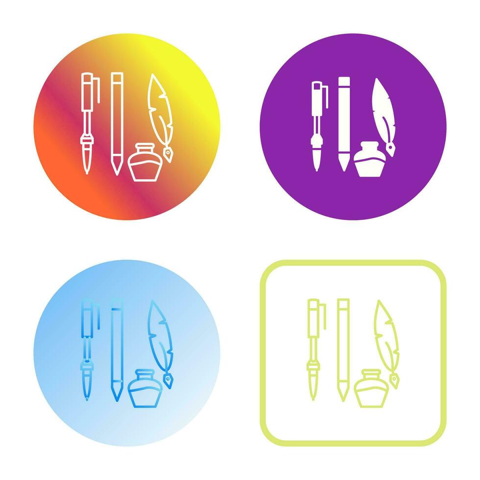 Unique Writing Equipment Vector Icon