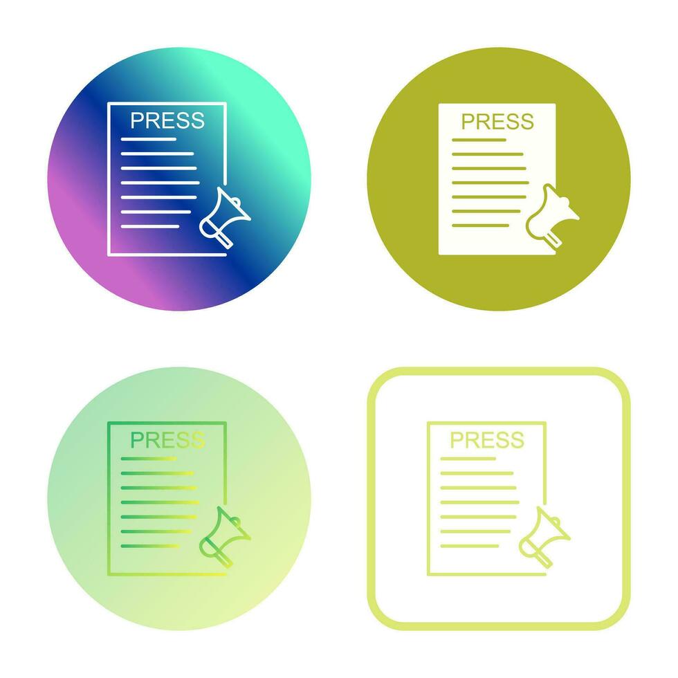 Unique Press Releases Vector Icon