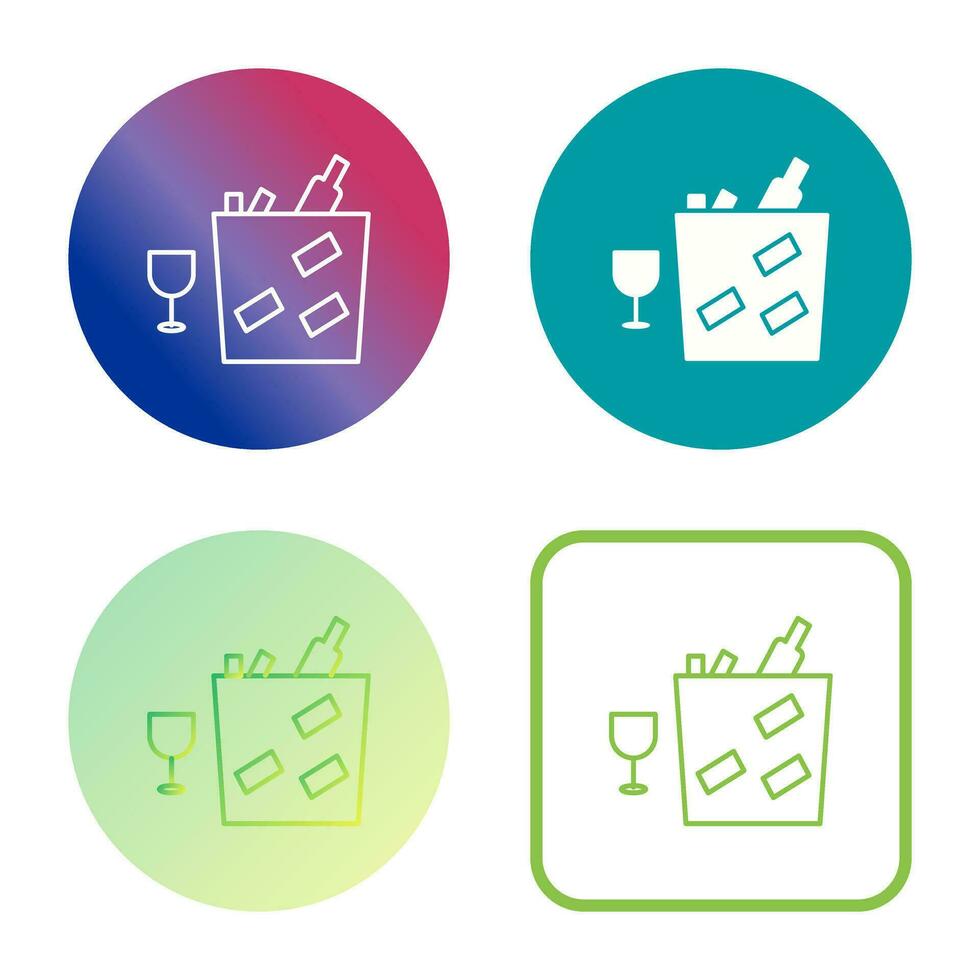 Unique Wine Bottle in Ice Vector Icon