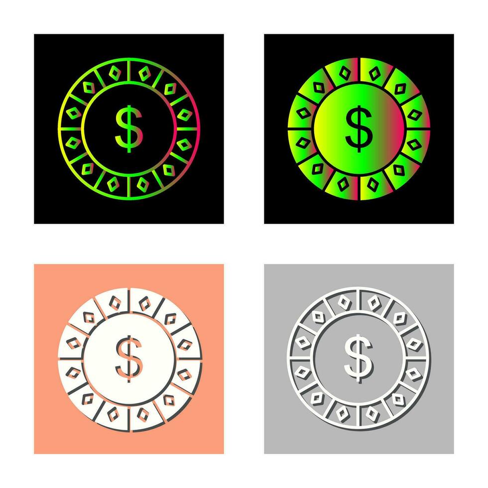 Dollar Chip Vector Icon