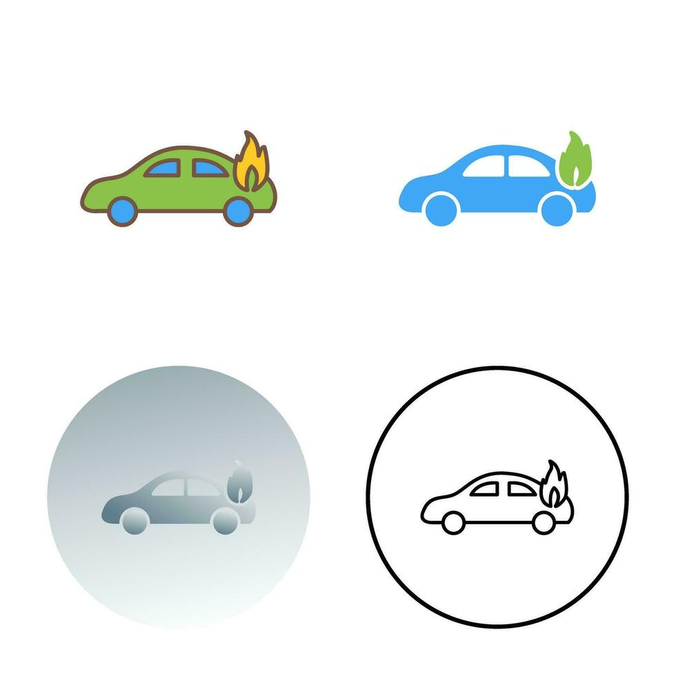 Unique Car on Fire Vector Icon