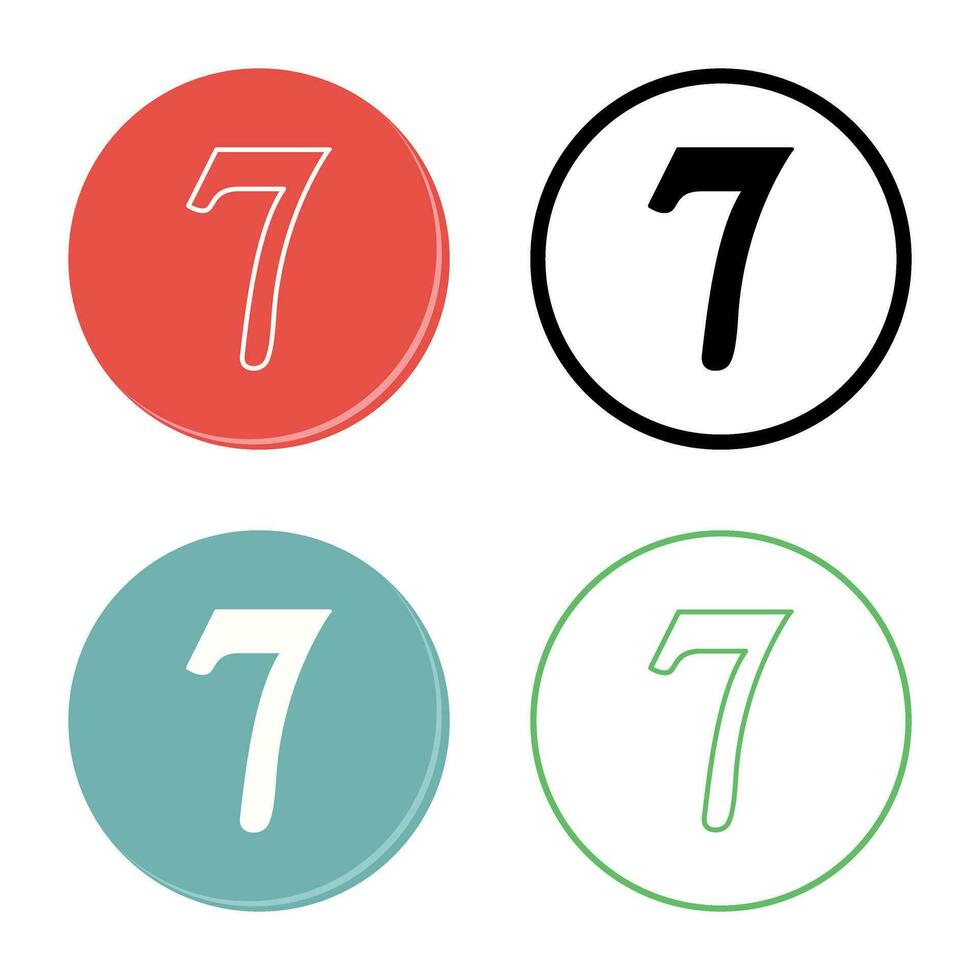Number Seven Vector Icon