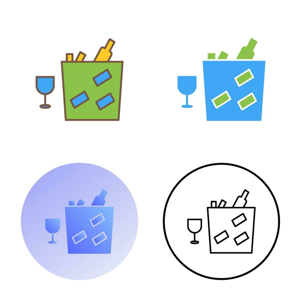 Unique Wine Bottle in Ice Vector Icon