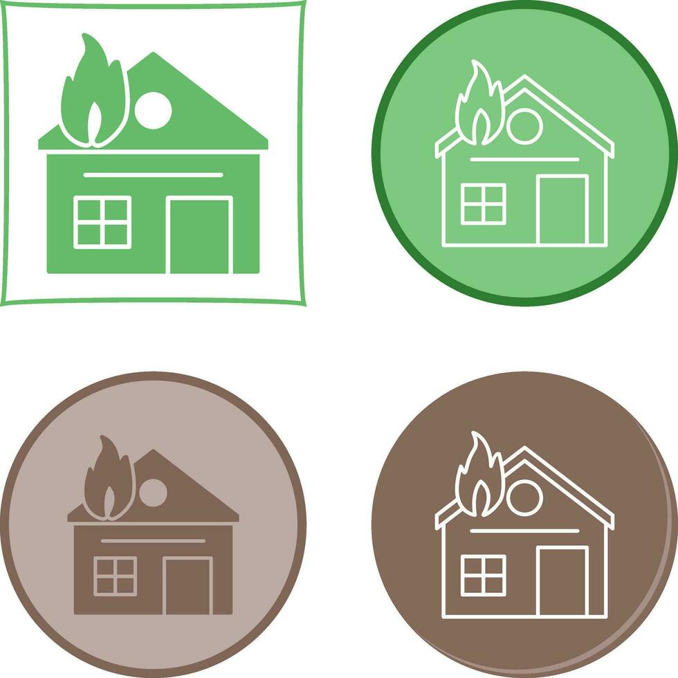 Unique House on Fire Vector Icon