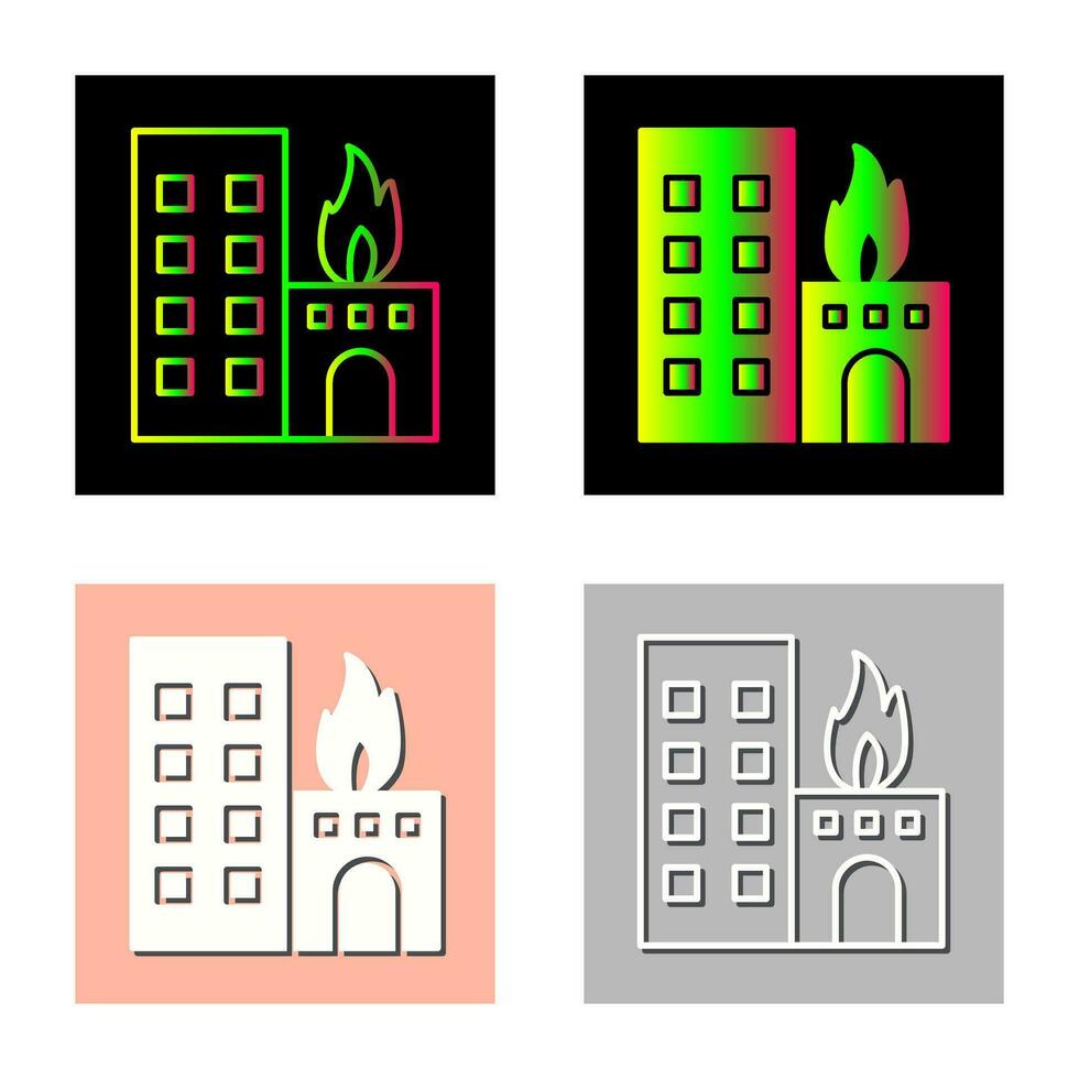 Unique Burning Building Vector Icon