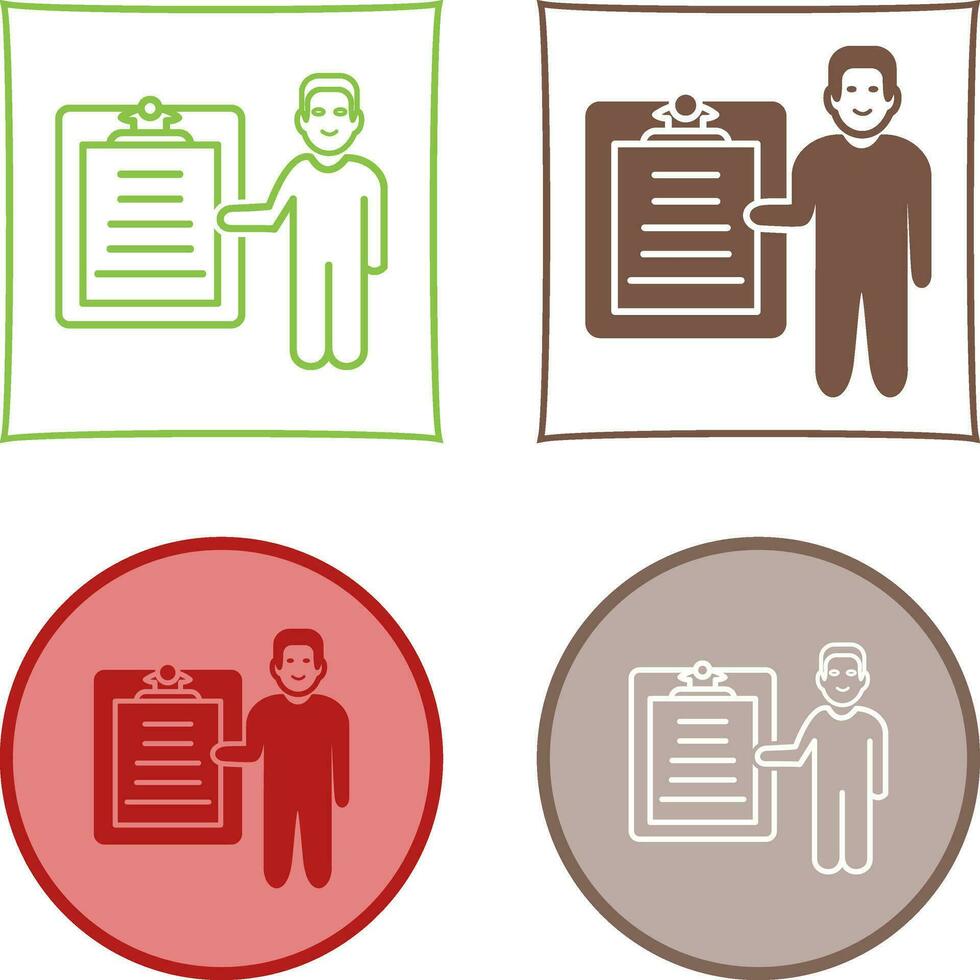 Unique Male Presenter Vector Icon